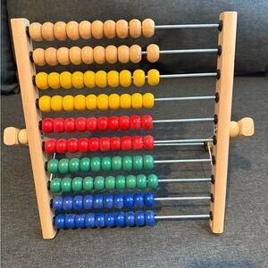 Wooden Abacus with Multicolor Beads
